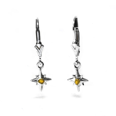Silver and Gold Dainty North Star Earrings