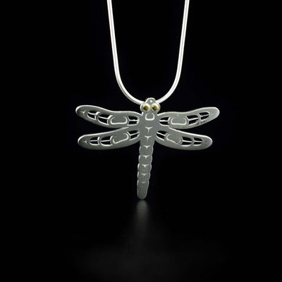 Silver and Gold Dragonfly Pendant