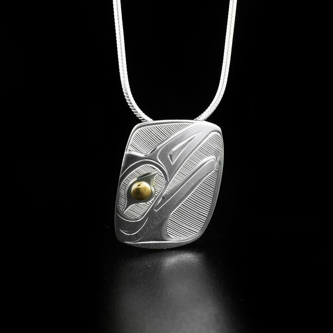 Silver and Gold Eagle Head Pendant