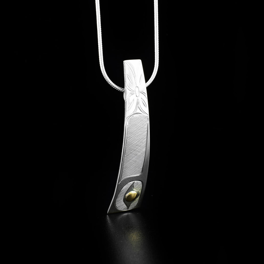 Silver and Gold Long Tapered Hummingbird Pendant
