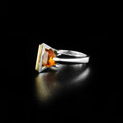 Sterling Silver and 14K Gold Citrine Ring