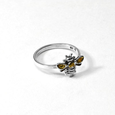 Sterling Silver and 22K Gold Nugget Mini Bee Ring
