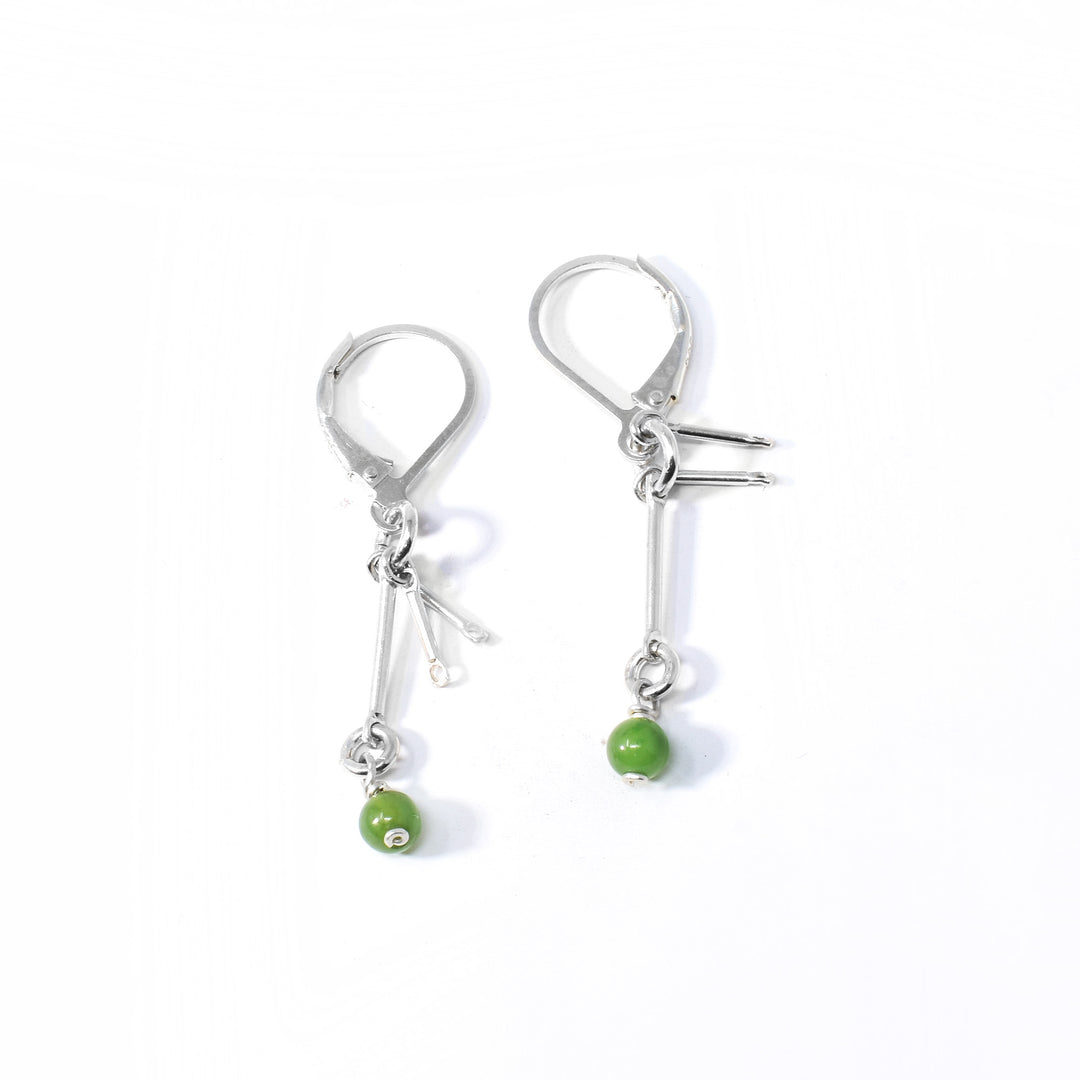 Sterling Silver BC Jade Dangle Earrings