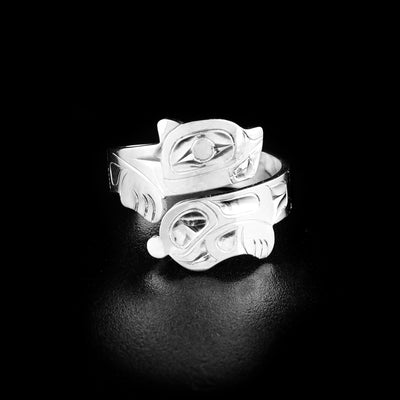 Sterling Silver Bear Wrap Ring