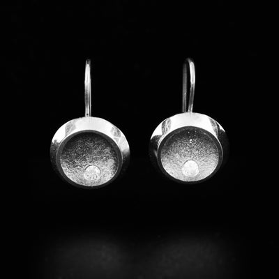 Sterling Silver Cubic Zirconia Bowl Earrings