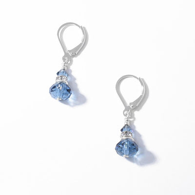 Sterling Silver Denim Swarovski Crystal Earrings