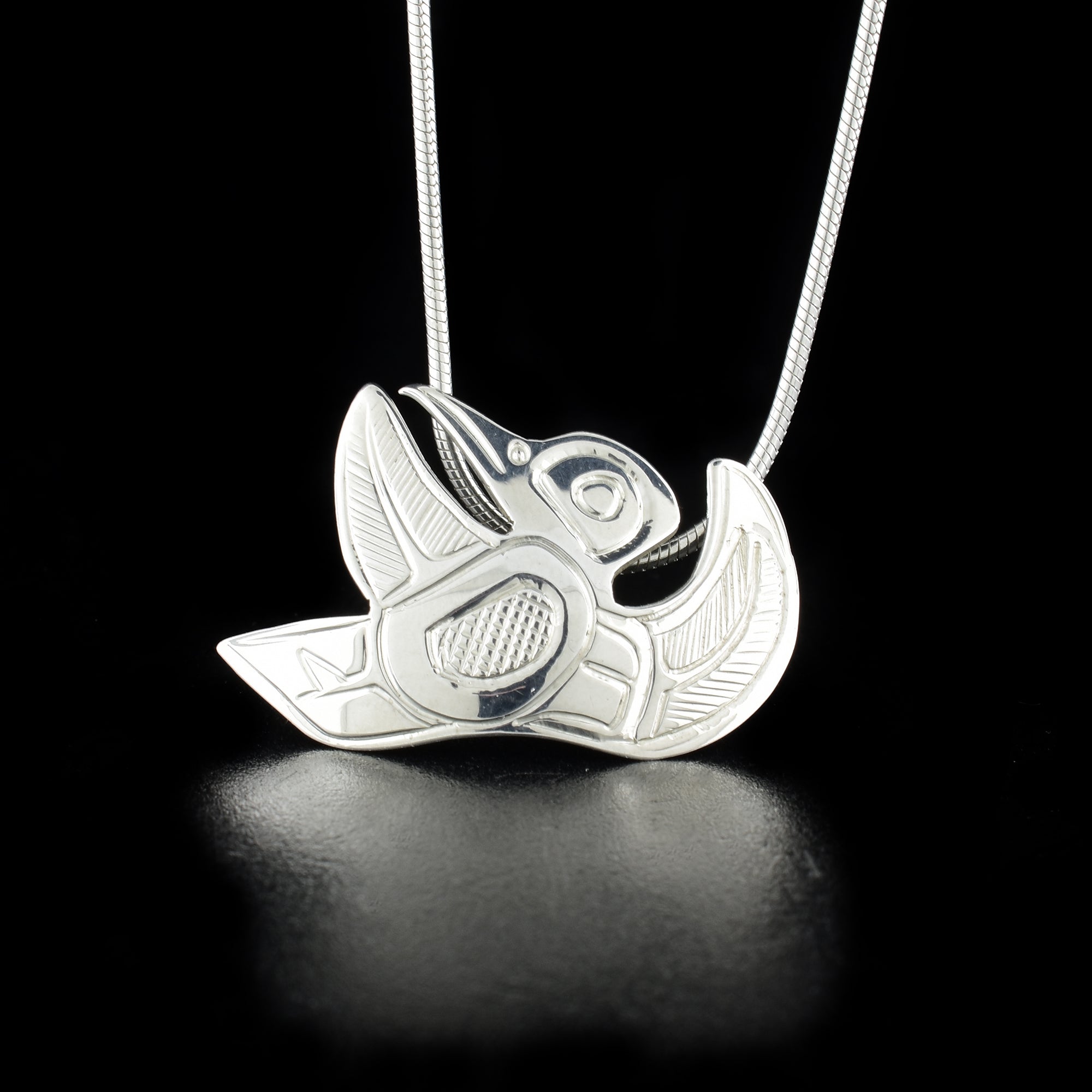 thumbnail image 2 of Sterling Silver Hummingbird Pendant Necklace From Mexico - Hummingbird And Flowe 2 of 13