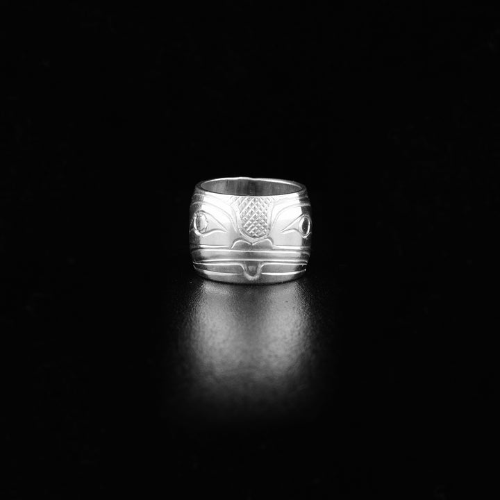 These Frog spirit beads are made from sterling silver and there is a depiction of the Frog carved into it.