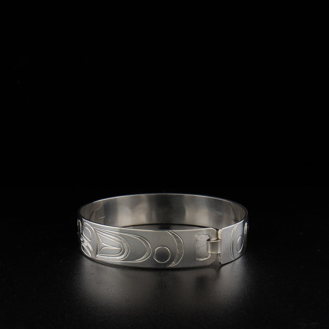 Sterling silver double eagle clasp bracelet