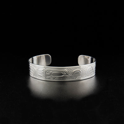 Sterling silver wolf bracelet