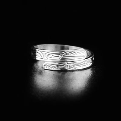 Sterling silver hummingbird wrap ring