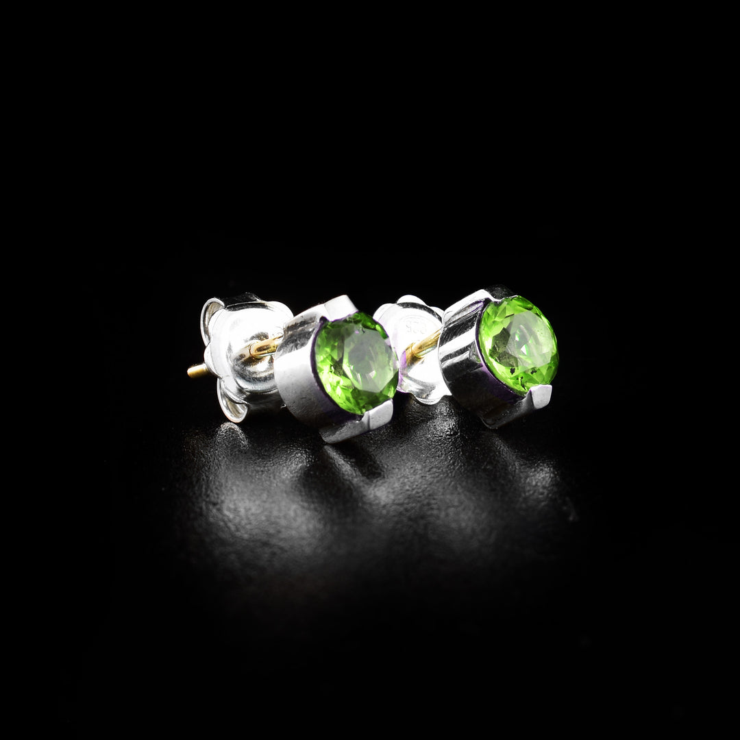 Sterling Silver Peridot Stud Earrings