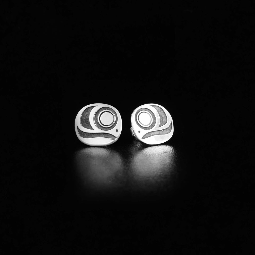 Sterling Silver Salmon Egg Stud Earrings