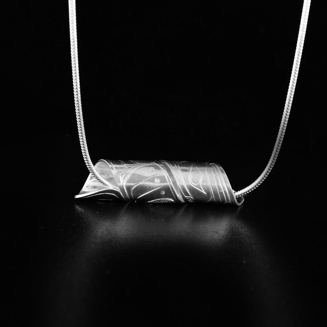 Sterling Silver Spiral Wolf Pendant