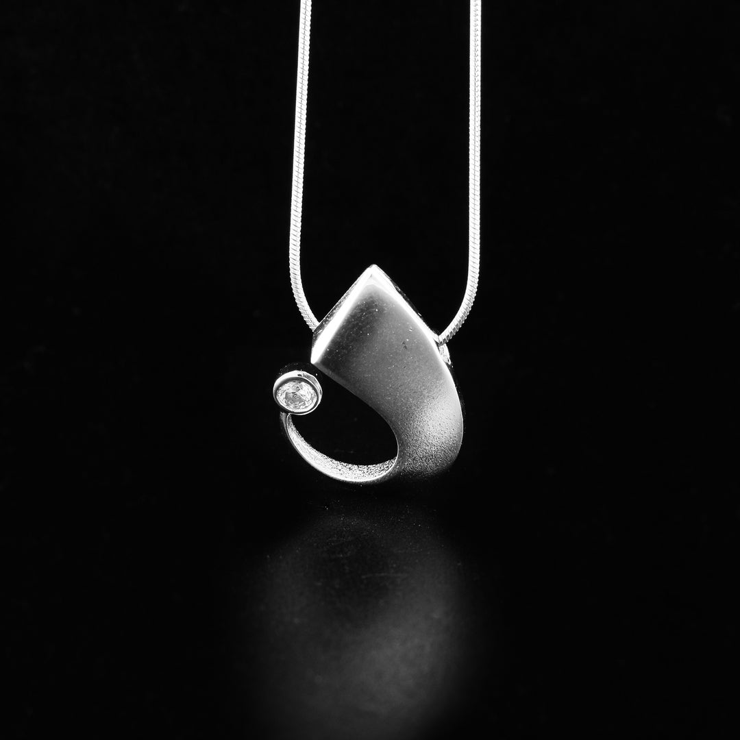 Sterling Silver Teardrop Twist Necklace