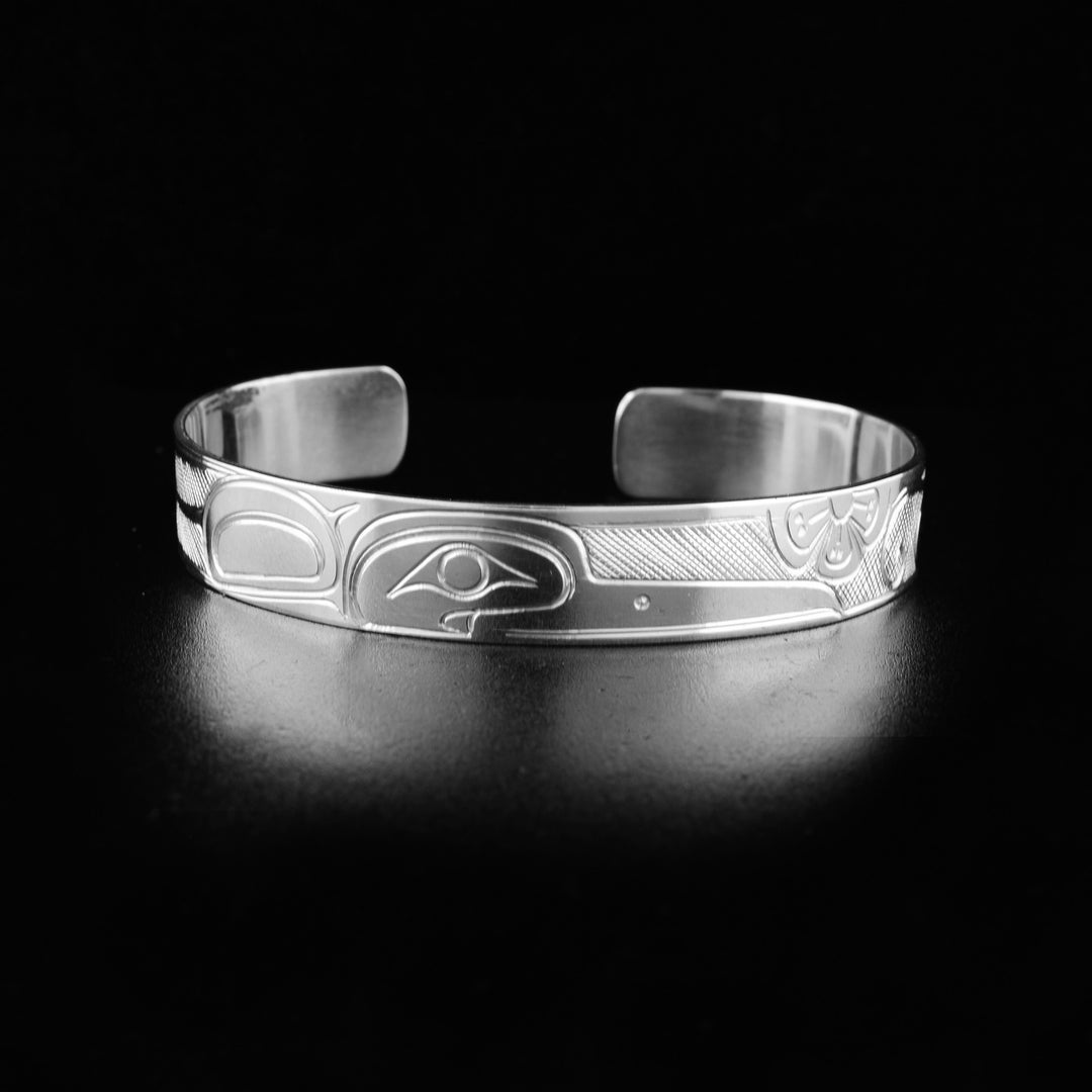 Sterling Silver 3/8" Hummingbird Bracelet