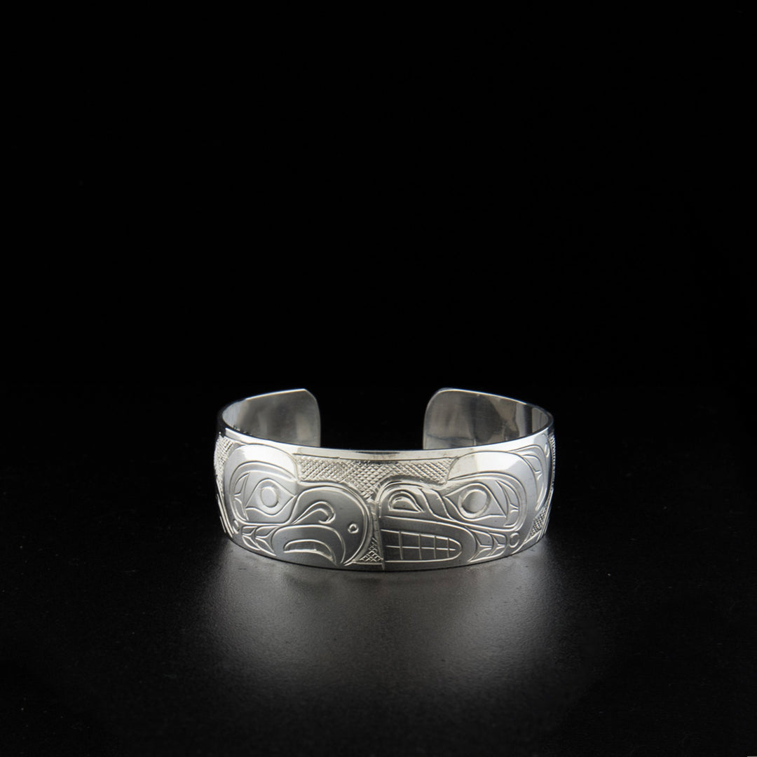 Sterling silver eagle and bear bracelet