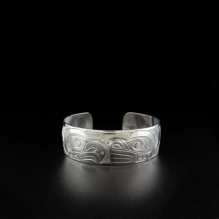 Sterling silver eagle and bear bracelet