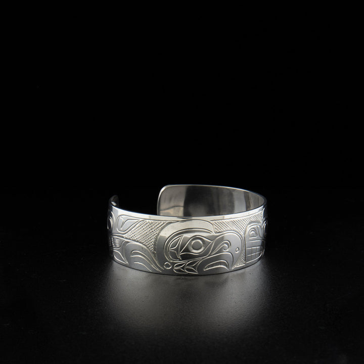 Sterling silver eagle and bear bracelet