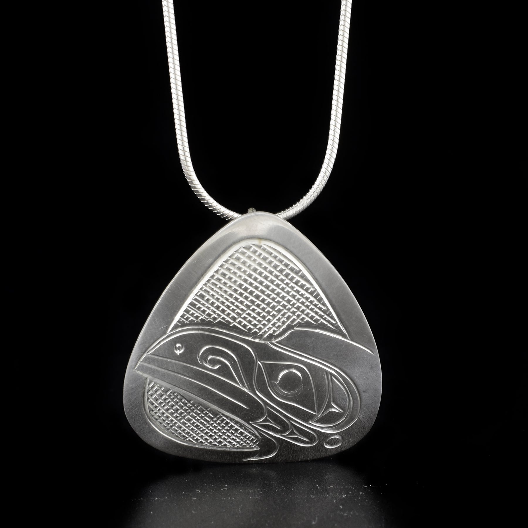 Sterling Silver Triangle Raven Pendant