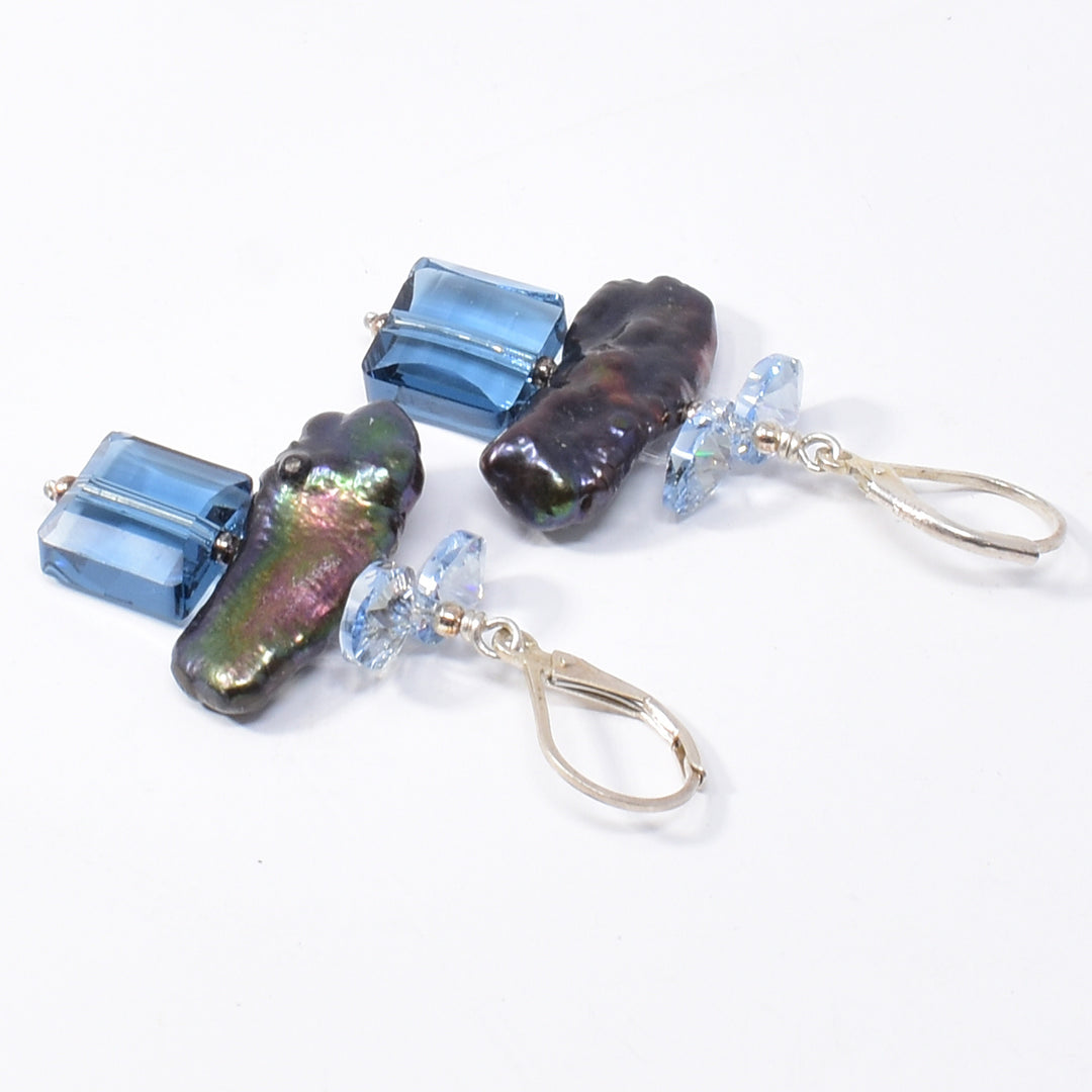 Swarovski Crystal with Pearl Earrings hand crafted by artist Karley Smith.