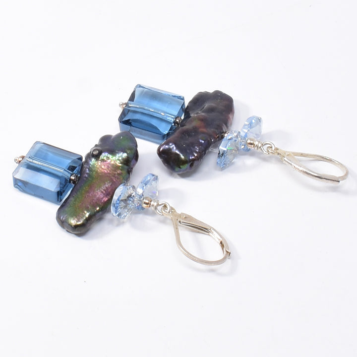 Swarovski Crystal with Pearl Earrings hand crafted by artist Karley Smith.