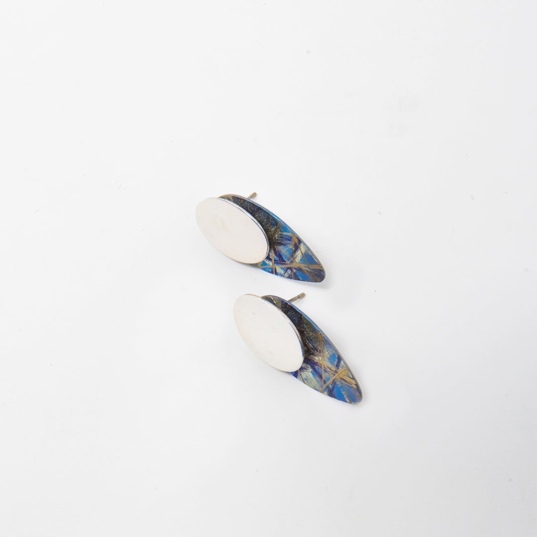 Turquoise Titanium Shadow Stud Earrings
