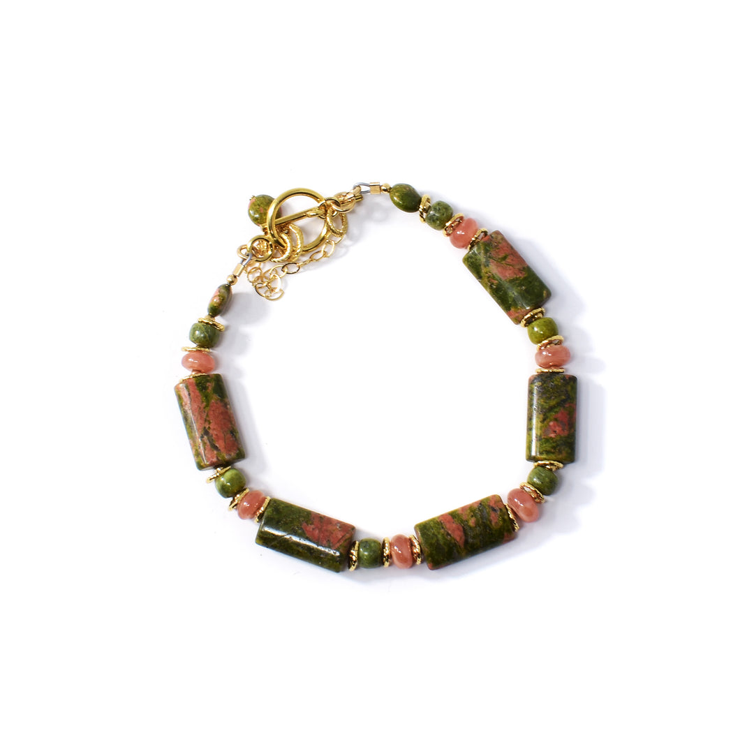 Unakite and Rhodonite Bracelet