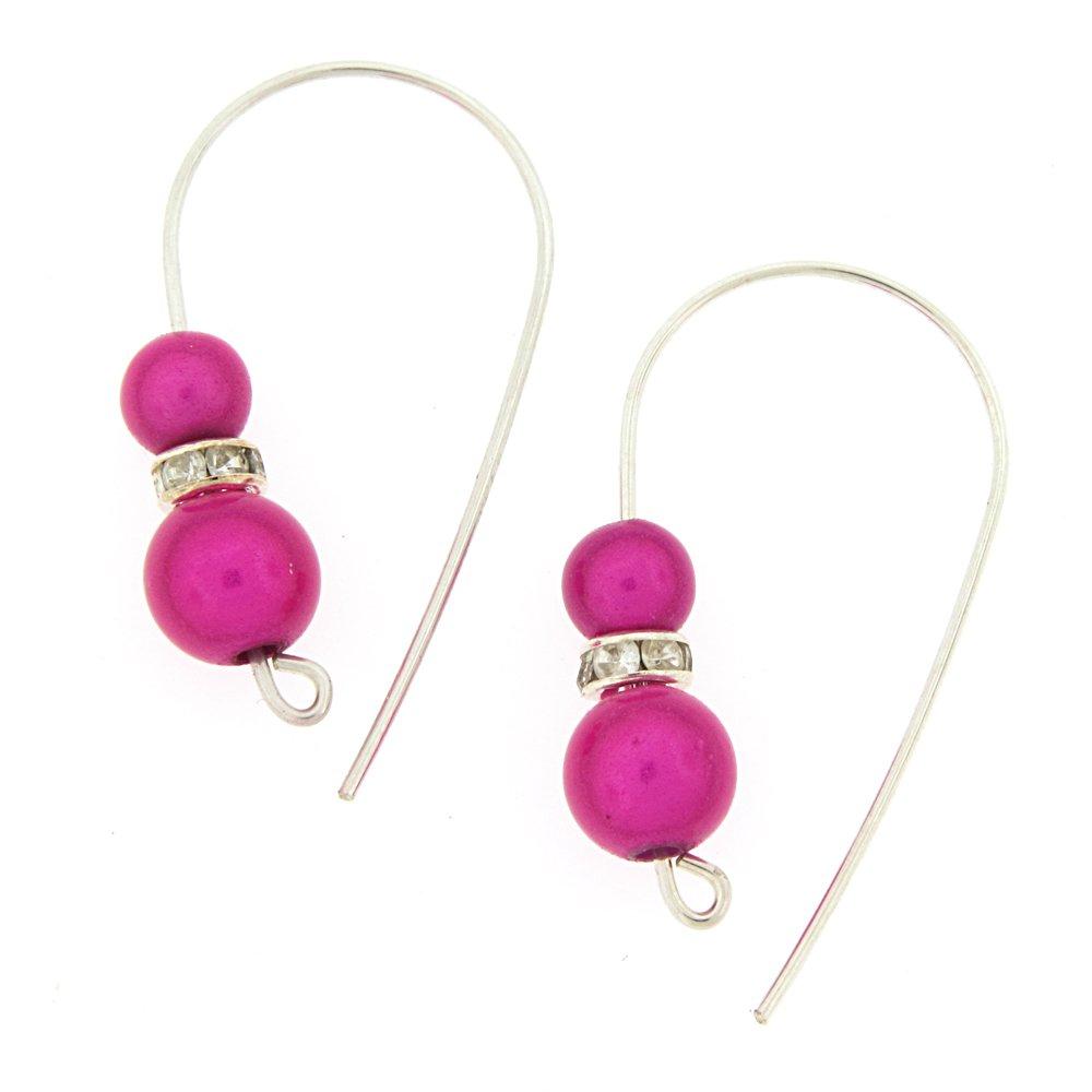 Silver Bead Stacker Loop Earrings