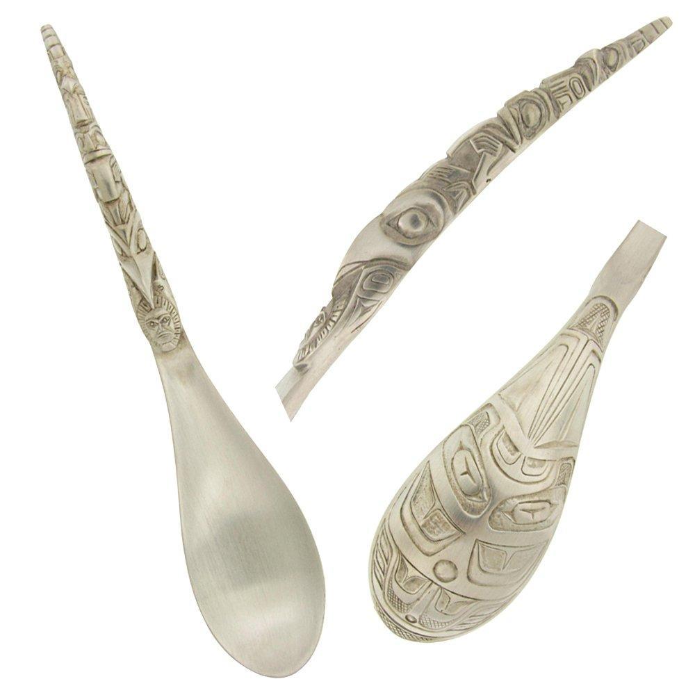 Large Horn Pewter Spoon