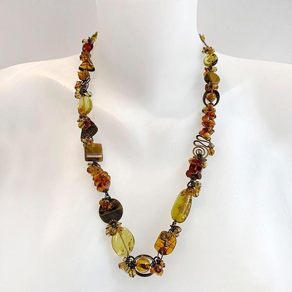 Amber Spiral Necklace